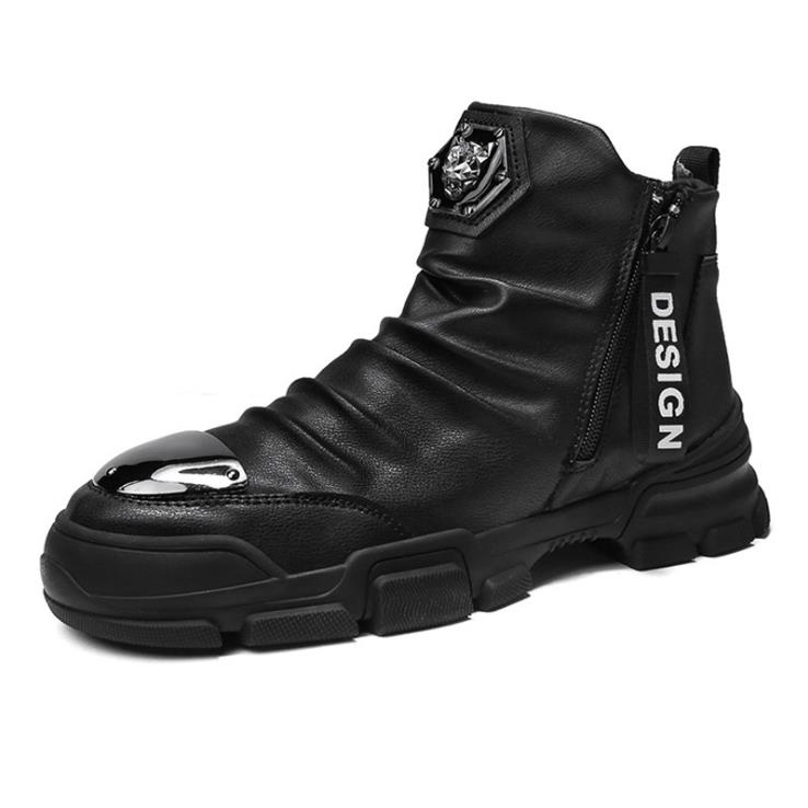 Designer-casual Martin Boots's Rougettes MenShoes Coréen Version coréenne Joker High Top Casual Coask Boot Cuir Shoes Designer Boties