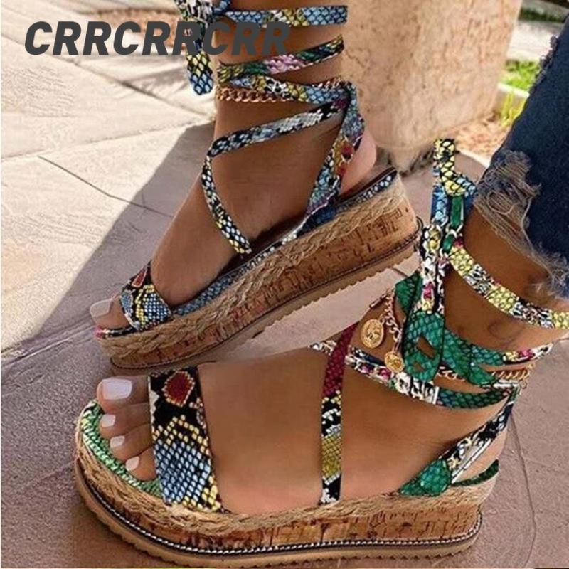 

Sandals Crrcrrcrr Women Mature Open Toe Handmade Casual Ladies Lace-up Middle Heel Beach Comfortable Wedding PU Leather Shoes, Black