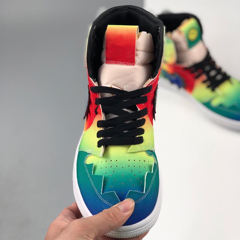 

2021 Top vendendo J Balvin 1s High OG Basketball Sapatos Jumpman 1 Colores Y Vagas Tie Tintura Multi-Color Rainbow Homens Treinadores Esport