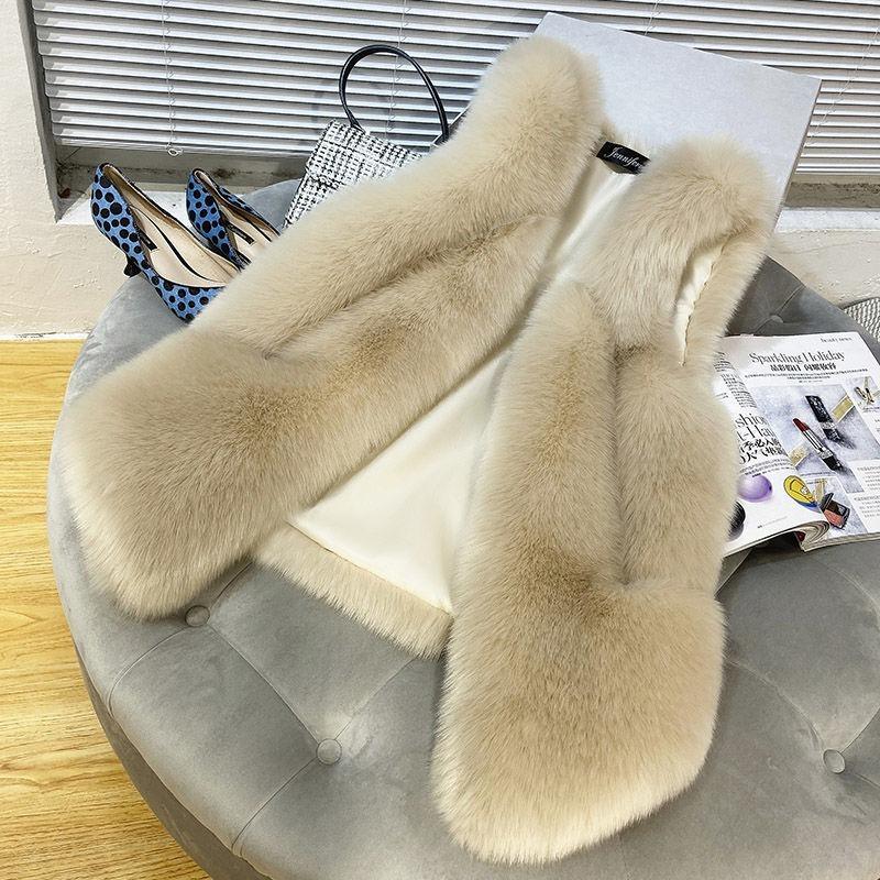 

Women' Fur & Faux Sleeveless Jacket Women Vest Winter Outwear Fake Short Artificial Coat Female Warm Y30, Xing
