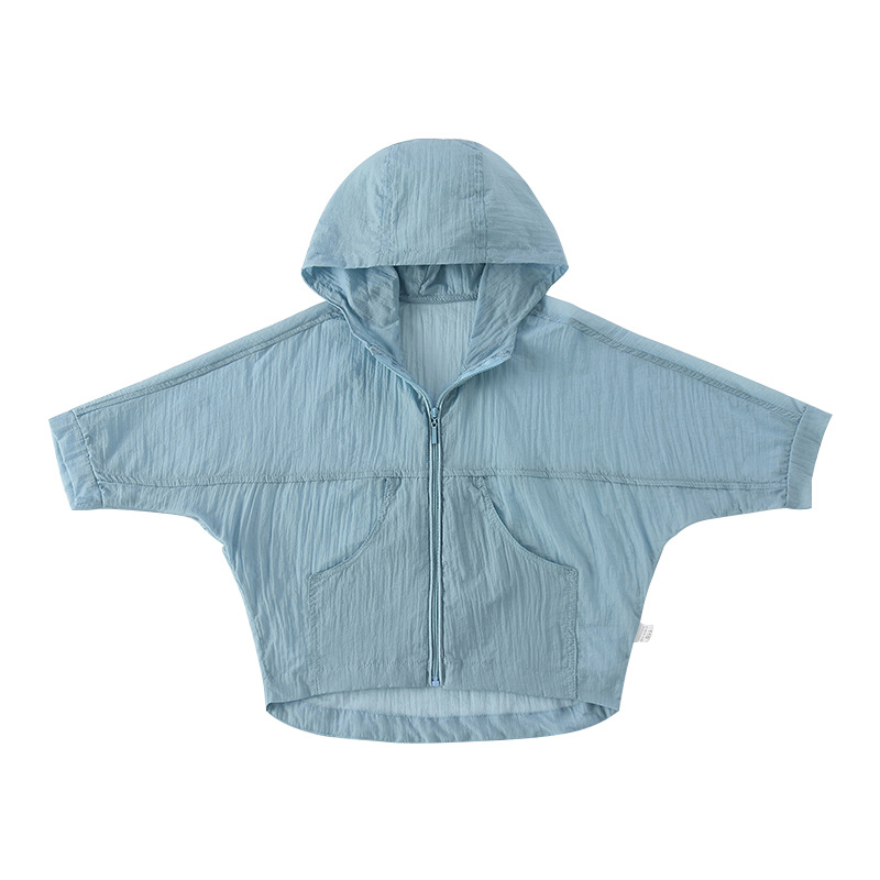 

New Fashion Summer Spring Baby Boys Girls Hooded Sun Protection Coat Good Quality Children Casual Beach Jackets Kids Clothes, Beige