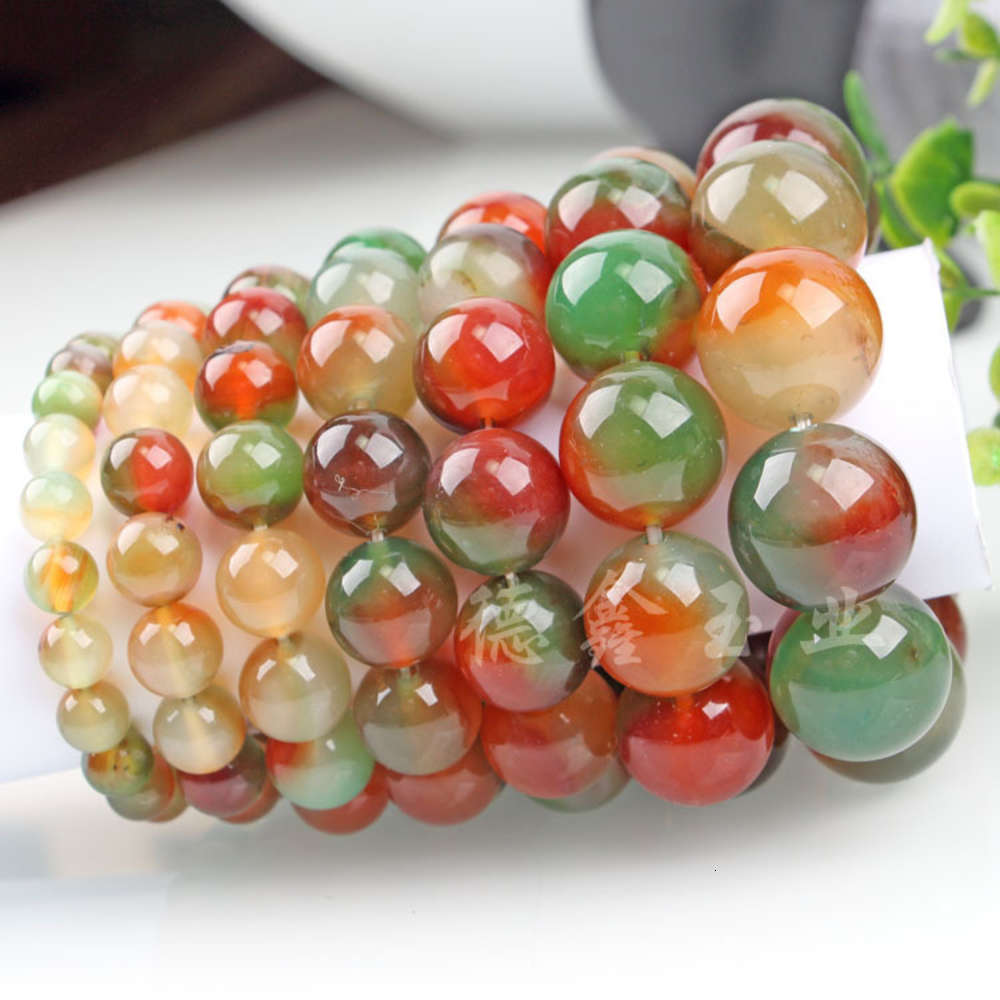 

Brazilian Agate Bracelet peacock agate bracelet for men and women, Golden;silver