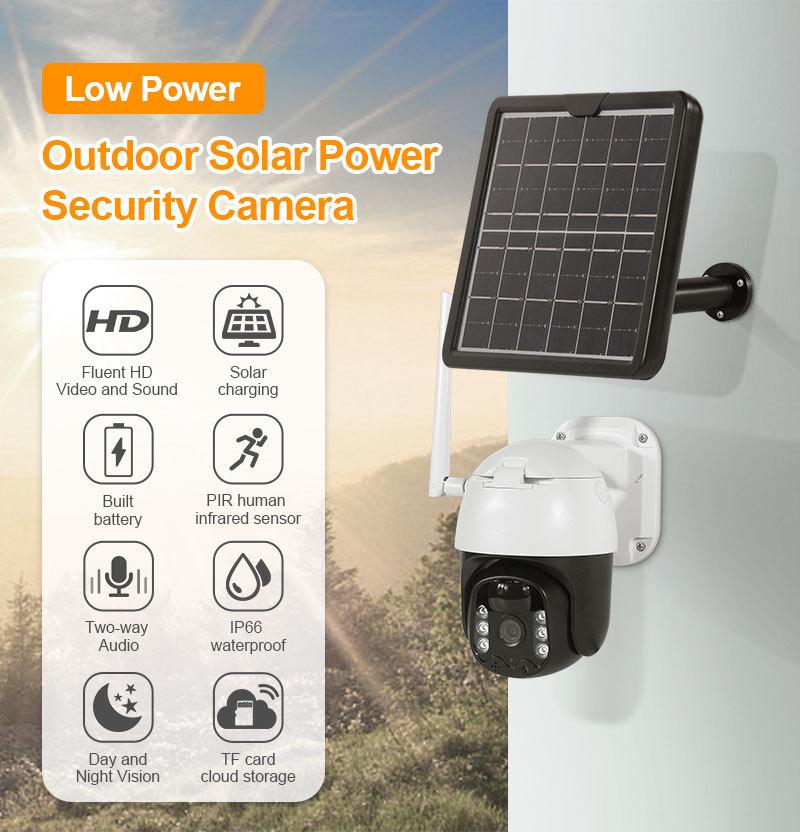 

Hd Camera 2MP 8W Solar Panel Powered PTZ Security CCTV Surveillance Outdoor Rechargeable Battery Wireless Cameras IP