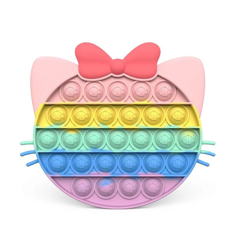 

DHL Colorful Cute Fidget Toys Rainbow Cat Anti-stress Antistres Adult Bubble Reliever Children Kid Gift Kawaii Figet Toy