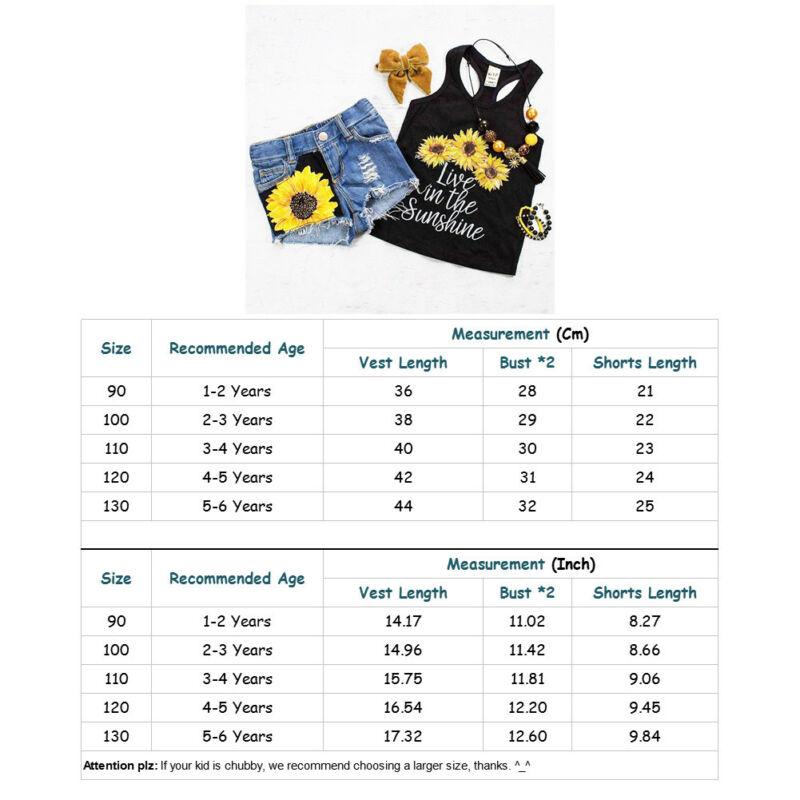 

Sunflower Toddler Baby Girl Set Clothes Sleeveless Letter Vest Tank Top+Short Pants Summer Outfits Clothing Sets, White