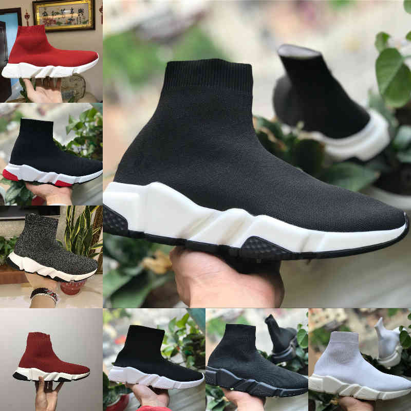 

Sales 2021 Speed Trainer Black Red Luxury High Casual Sock Shoes Men Women Cheap Fashion Paris Designer Sneakers High Quality EUR36-45 F58