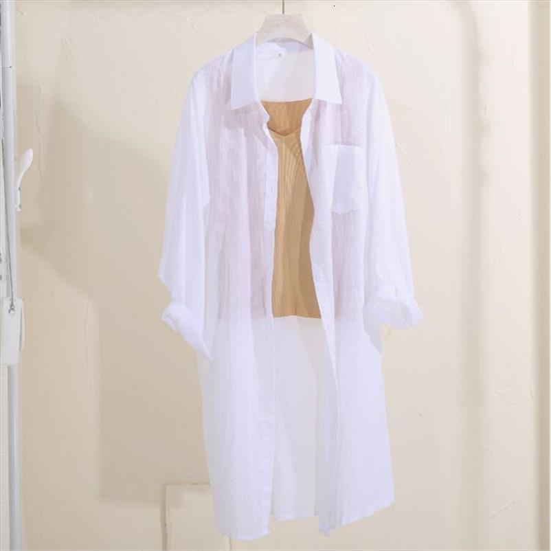 

white cotton autumn casual womens shirt plus size womans long section sleeve