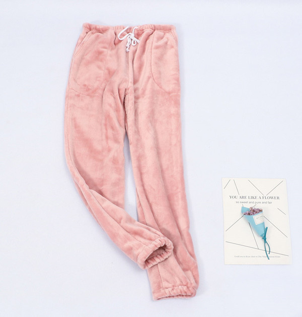 

M-XXL Plus Size New Winter Flannel Womens Home Pants Couple Pajama Bottoms Sleep Trouser Lounge Wear Sleepwear PantsFree shipping by air, Gray women