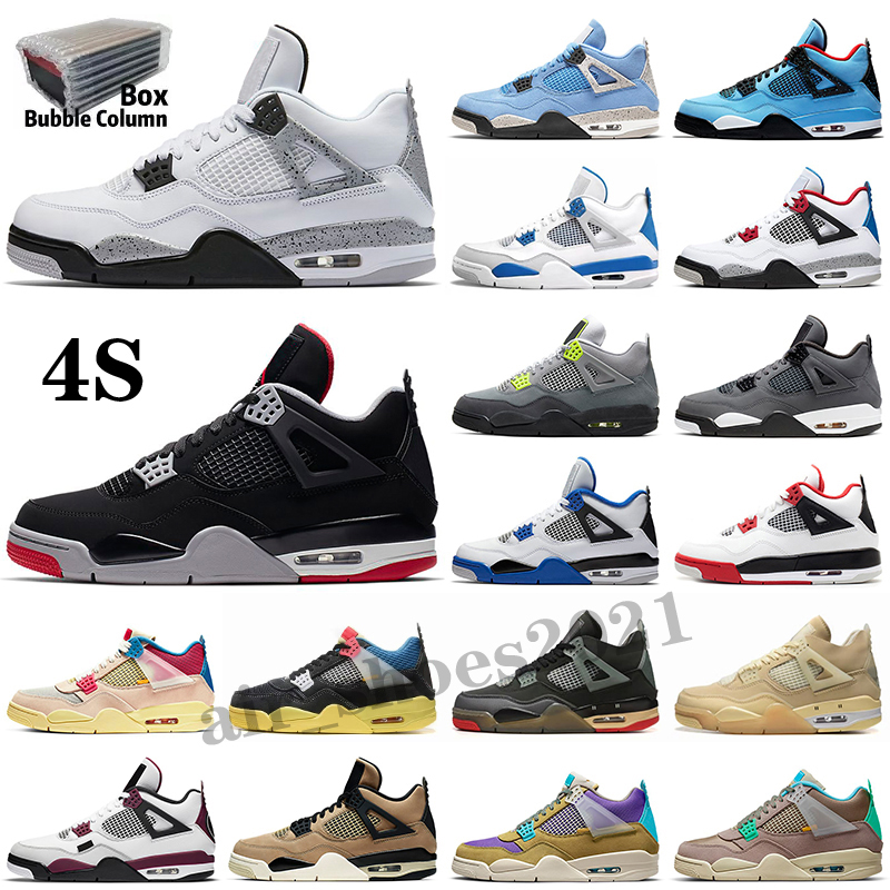 

Women Men 4 Basketball Shoes 4s White Oreo Sail Infrared Fire Red Military Black Cat University Blue Bred Trainers Wild Things Thunder Sports Sneakers, Color 27