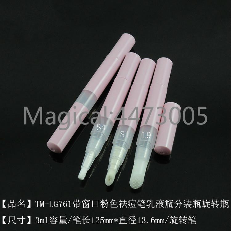 

10/30/100pcs/lot 3ml Empty Makeup DIY Pink Rotating Pen Lip Gloss Bottle Acne Removing Cream Lotion Bottles Gels Pens Storage & Jars