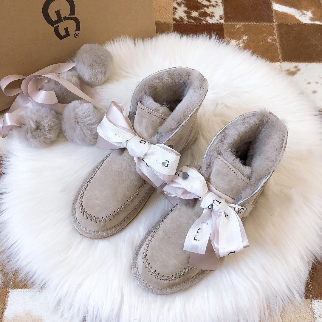 

Snow boots women's 2021 winter new bow flat bottomed short boots versatile Plush thickened bread cotton shoes H0925, Black