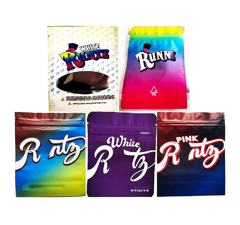 

In stock White Runtz Mylar bags 3.5g Retail pink runts og zipper Childproof Smellproof Plastic Bag For cook Packaging Package