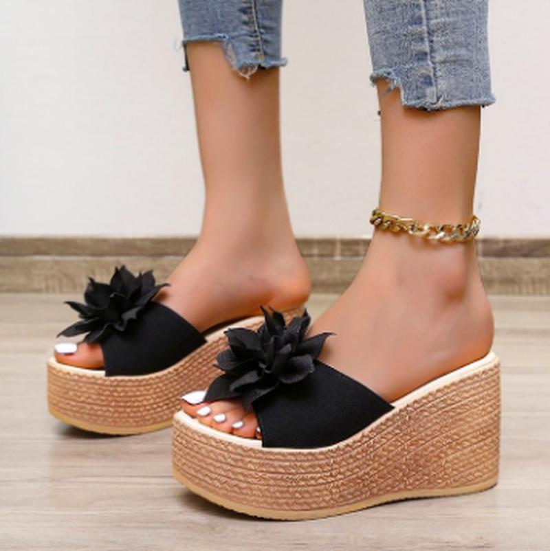 

Dress Shoes Soft Wedges Leather Light Woman Women Pumps High Heels Ladies Sandals Gladiator Slides Female Mujer Sapato FemininoSF0948, Green