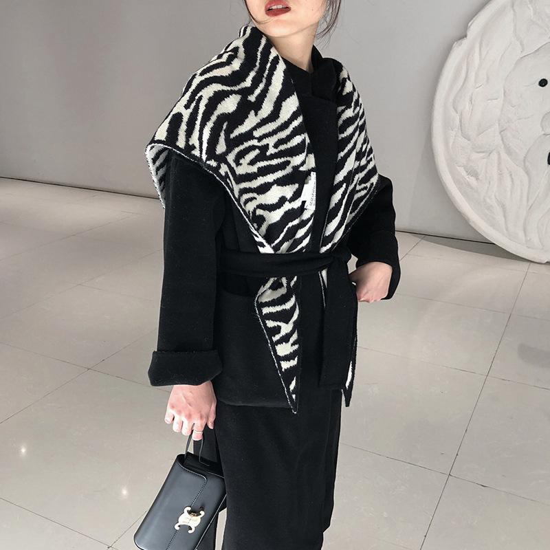 

Scarves Leopard Knitted Shawl Wool Outdoor Femme Wrap Scarf Ladies