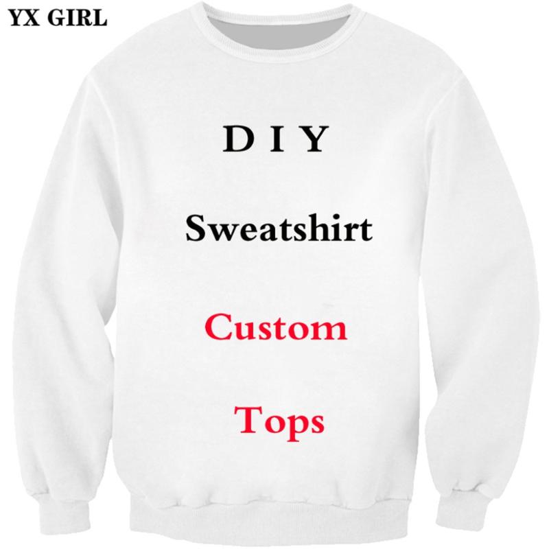 

Men's Hoodies & Sweatshirts YX GIRL Diy Custom Design Mens Womens Casual Sweatshirt 3D Print Drop Wholesalers Suppliers For Shipper, Black