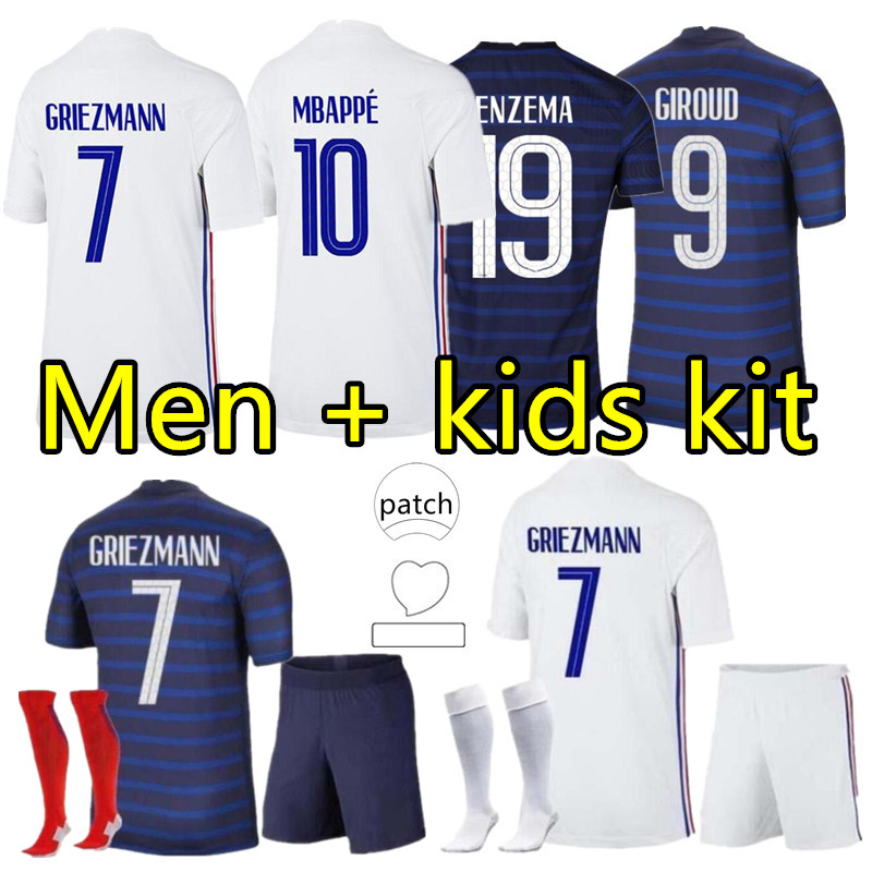

Maillots de football 2021 THAILAND QUALITY BENZEMA 20 21 soccer jersey MBAPPE GRIEZMANN POGBA maillot foot FEKIR PAVARD kit top shirt hommes enfants MEN + kids, Away