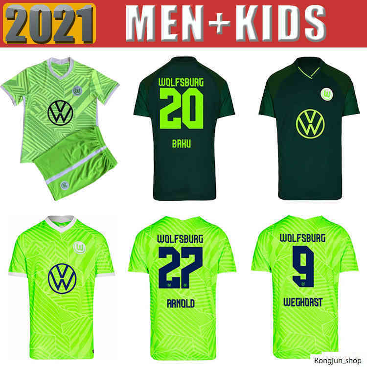 

WEGHORST 21 22 VfL Wolfsburg soccer jersey ARNOLD 2021 2022 MALLI BREKALO Football Shirt MEHMEDI GUILAVOGUI XAVER men+kids kit, Black;yellow