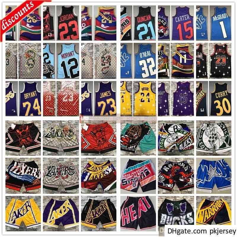 

2021 New Printed Digital Print Big Face Basketball Jerseys Pocket Shorts Morant Mitchell Harden McGrady Top Quality Custom All Players, Black;red