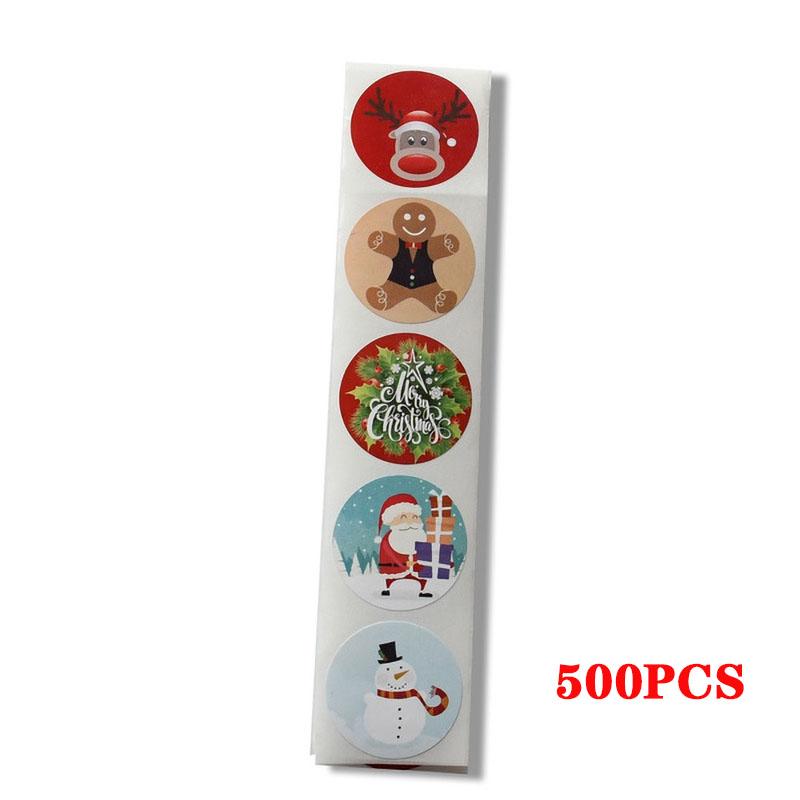 

Party Decoration 500PCS Merry Christmas Stickers Envelope Gift Cards Package Seal Label Series Sticker Tags Two Size