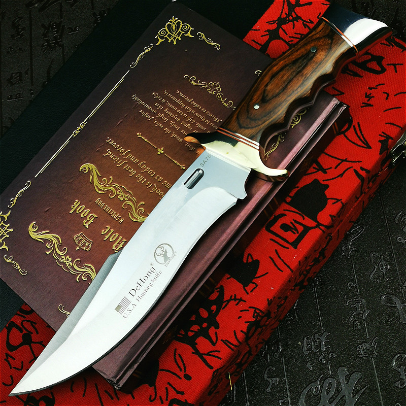 

PEGASI U.S.A(DEHONG )SA78 enhanced hunting straight bade rescue knife camping straight bade Mirror ight tactica knife