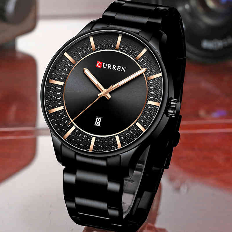 

Top Luxury Brand Curren Mens Watches Fashion Quartz Men's Watch Business Waterproof Wristwatch Male Clock Relogio Masculino 210517, Silver black