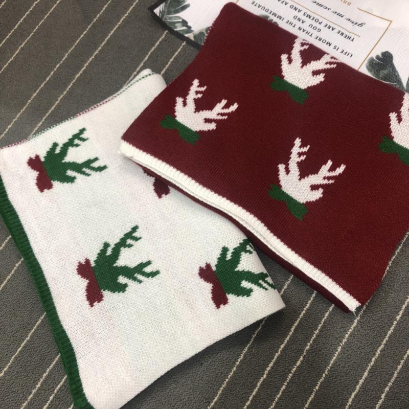 

Scarves Fashion Fawn Scarf Female Christmas Holiday Festive Warm Knitting Winter Versatile Cotton