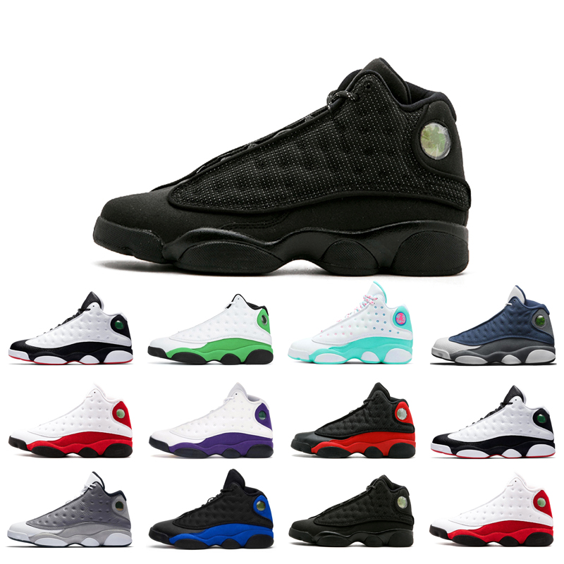 

13s man basketball shoes classic Grey Aurora Green Black Cat bred Chicago court purple Flint He Got Game Hyper Royal LUCKY playground trainer athletic outdoors, Atmosphere grey