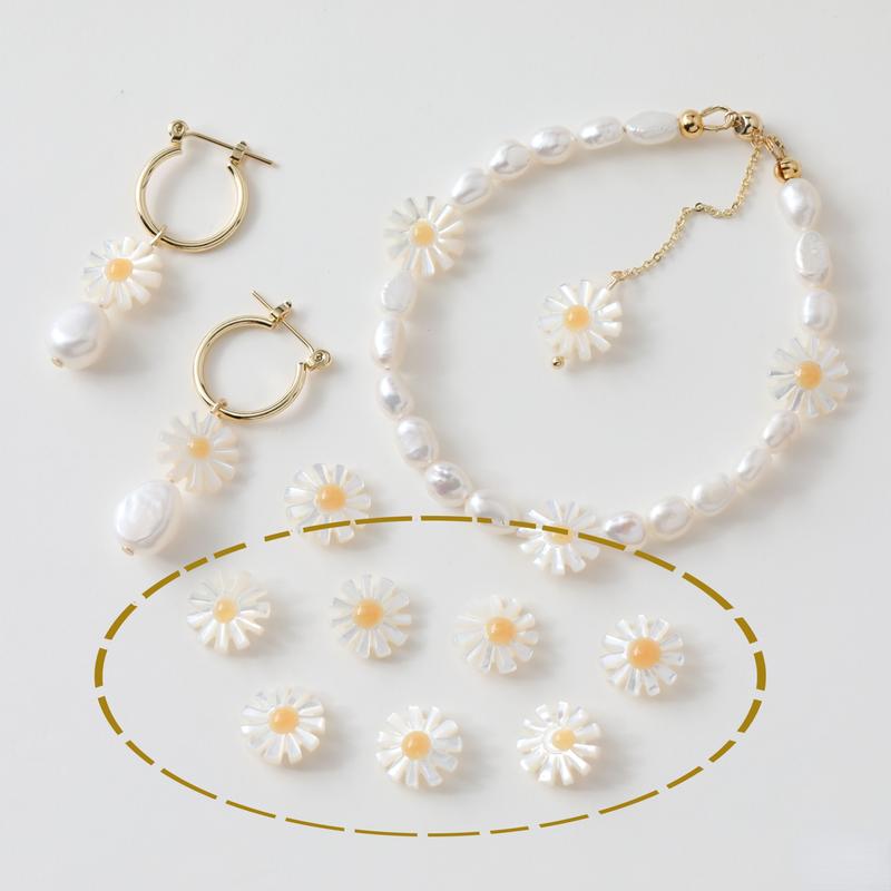 

Other Natural Shell Yellow Small Flowers Straight Hole Diy Hand-made Accessories Beaded Bracelet Necklace Earrings
