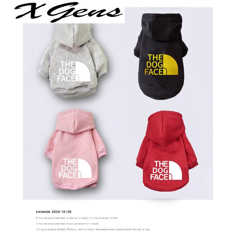 

Dog Clothes Fashion Pet Hoodies Autumn Winter Medium Large Dogs the Dog Face Sweatshirt for Labrador French Bulldog Clothing, Red 2