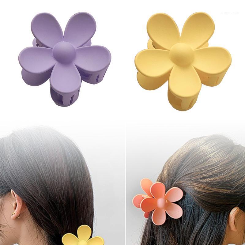 

Hair Clips & Barrettes Accessories Claw Frosted Clip Flower Hairpins Spring Candy Plastic Hairgrips Cute Headwear, Golden;silver