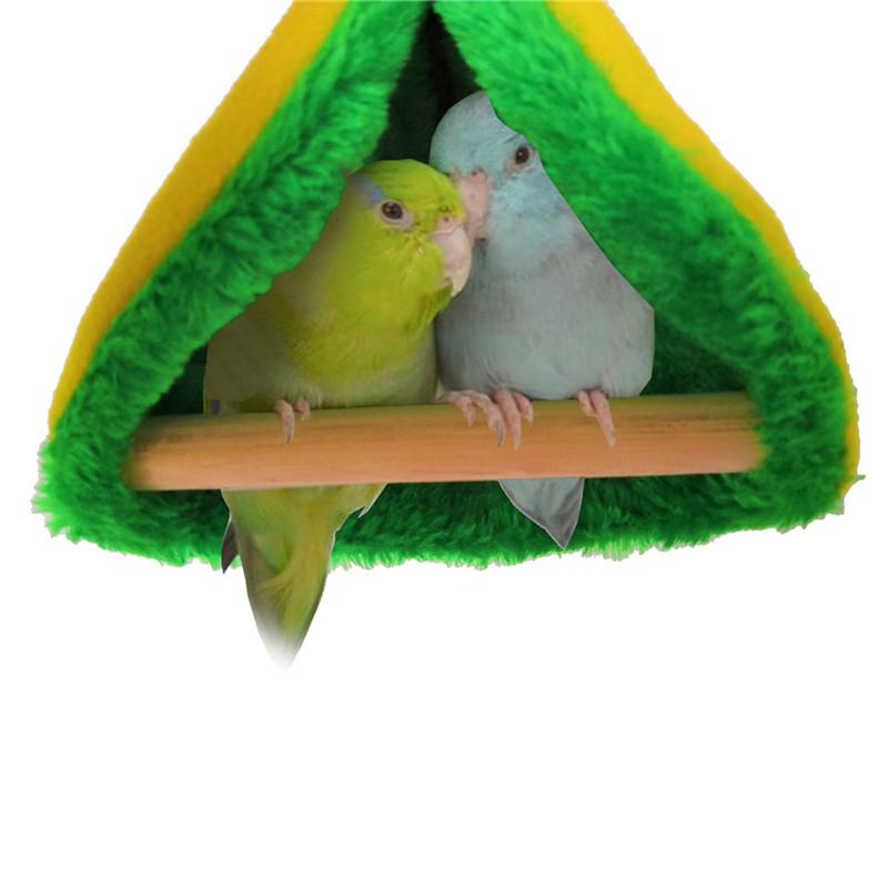 

Square Bird Parrot Nest Soft Plush Hammock Warm Hanging Bed For Pet Cave Cage Hut Tent Toy House Small Animals Cages
