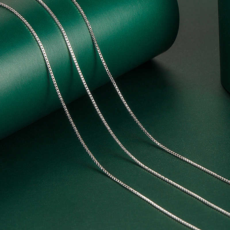 

Fashion Box Chain Necklace Lady Silver Single Chain