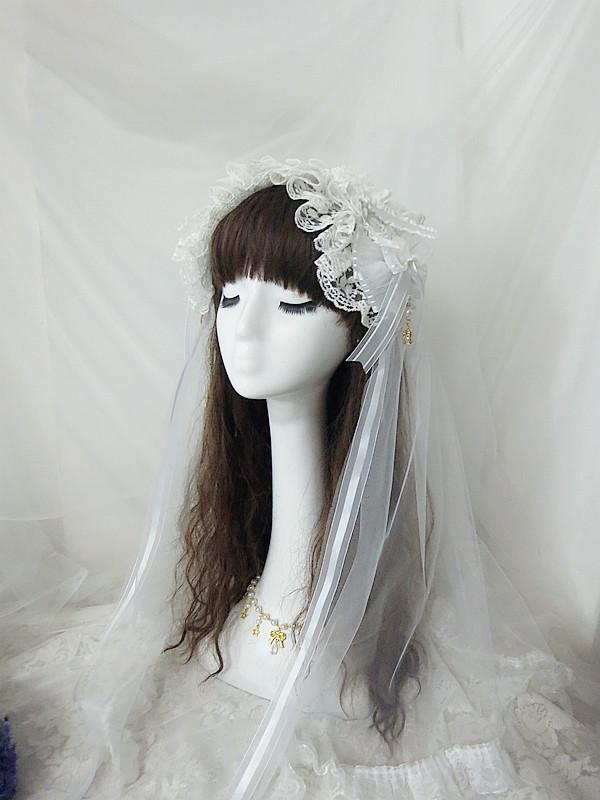 

Party Masks Original Sweet Girl Handmade Wedding Lolita Elegant Gorgeous Lace Bowknot KC Hair Hoop Veil Cosplay Headwear Props