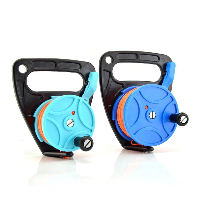 

Pool & Accessories 46/83m Rope Scuba Diving Reel With Handle Thumb Stop Clip Hook Suitable For Underwater Divers Snorkeling Traction