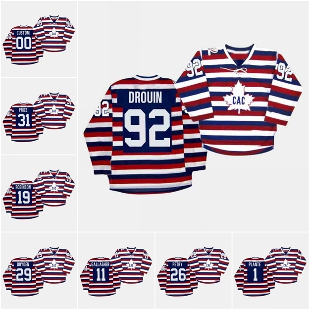 

Customized Montreal Canadian Centennial 100th Anniversary Celebration Red Royal Retro Jersey 13 Max Domi 6 Shea Weber 11 Brendan Gallagher 9, Black