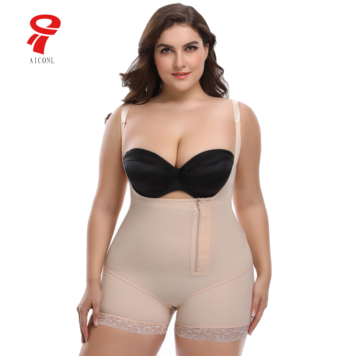 

body shaper latex shapewear women butt lifter tummy control shaper slimming underwear girdle butt enhancer stomach shaping, Beige