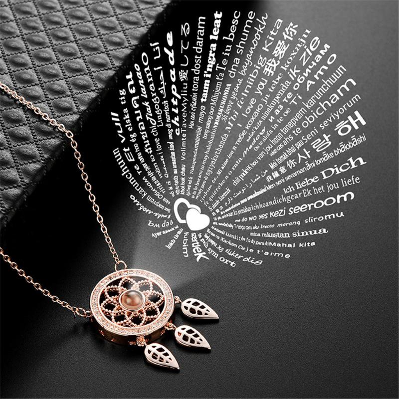

Pendant Necklaces Bohemian Dream Catcher 100 Languages I Love You Projection Necklace Gift Statement 2021 Ladies Accessories
