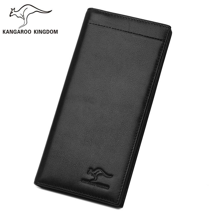 

Wallets KANGAROO KINGDOM Men Genuine Leather Long Business Male Card Holder Bifold Purse, Black