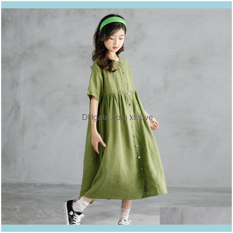 

Clothing Baby, & Maternityto 16Years, Midi Dress Kids Cotton And Linen Teen Clothes Children Beach Buttons Baby Toddler,#6206 Girls Dresses, Green