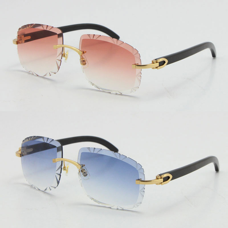 

Rimless HardwareT8200762 original Black Buffalo Horn Sunglasses Cat Eye Eyewear Unisex driver Large Square Sun Glasses Orange male and female Eyeglasses