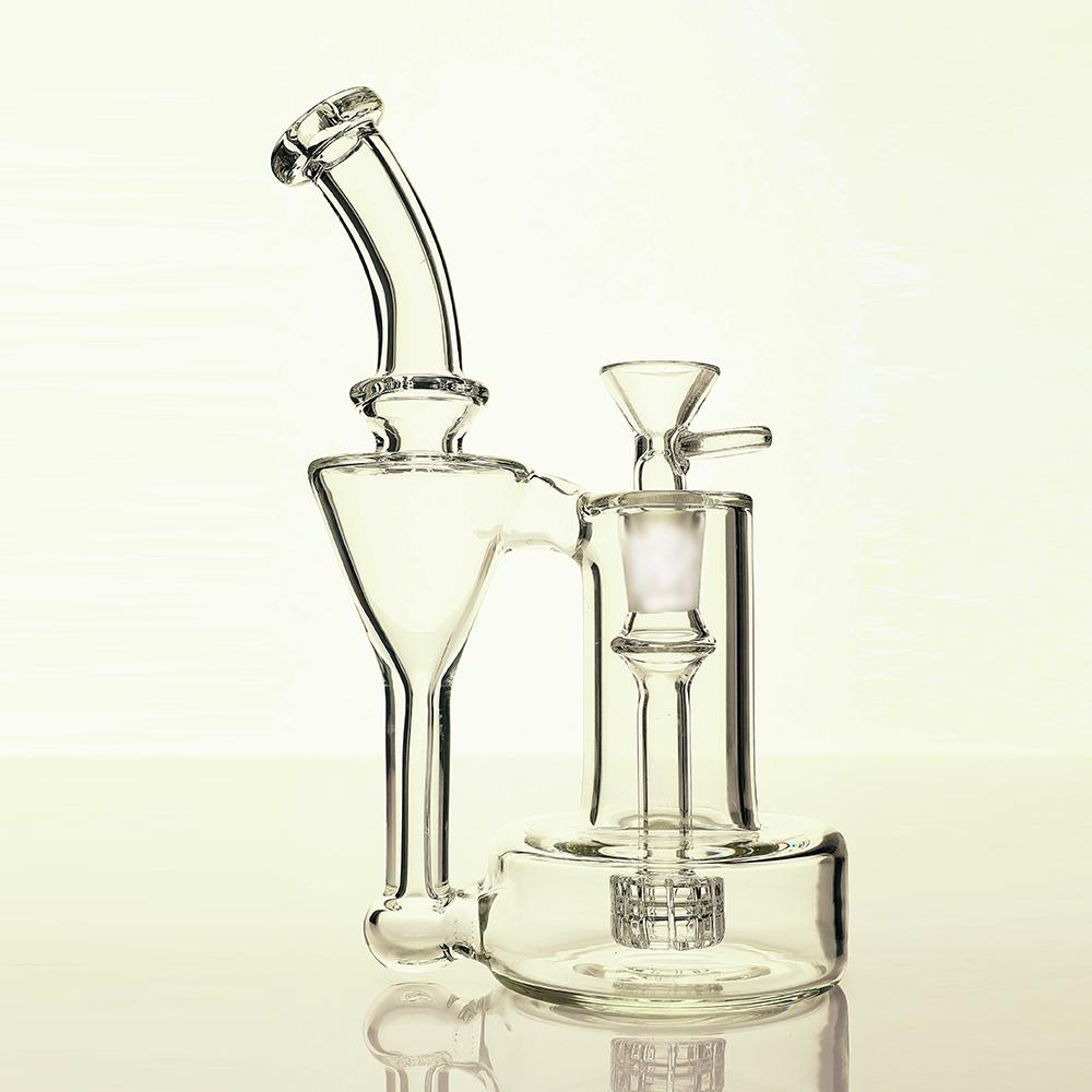 

Hookahs Super Vortex Glass Bong High Artistic Value Recycler 14mm Rig Independent Design Factory Supplies