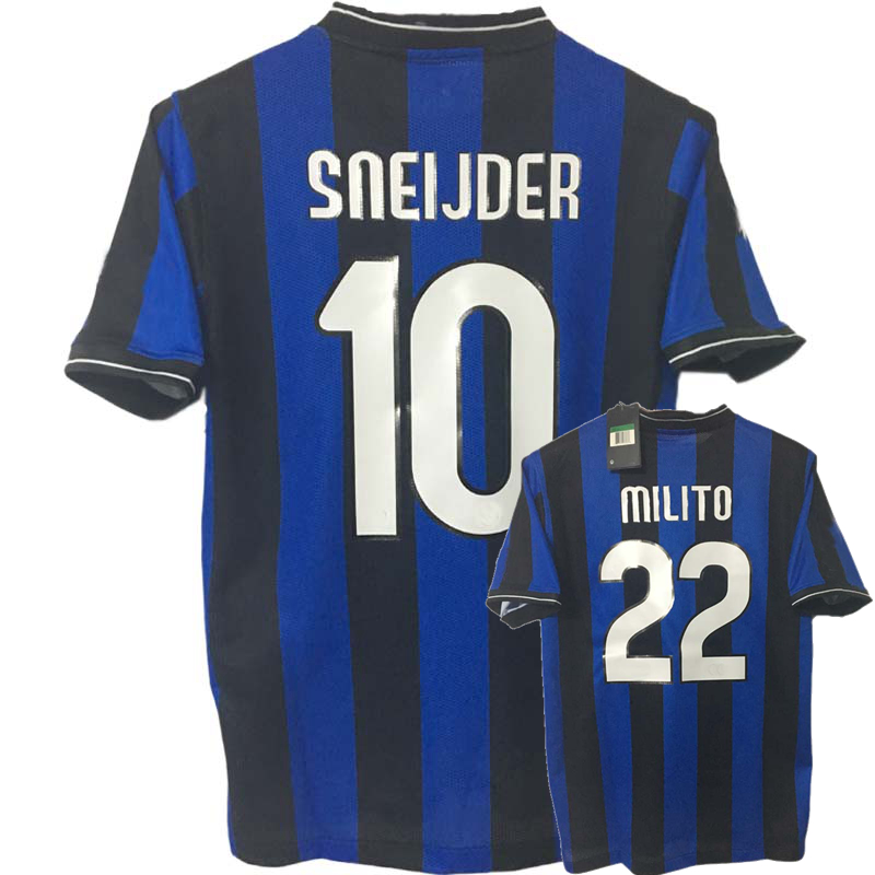 

2009 2010 final inter retro soccer jersey 09 10 J.ZANETTI Vieira Stankovic Maicon Motta ETO'O SNEIJDER MILITO vintage classic football shirt, 09/10 home