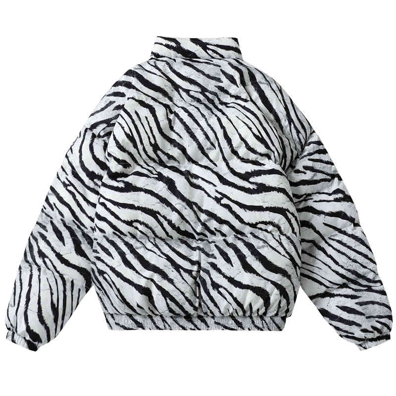 

parkas Winter Mens Jacket Coats Hip Hop Thick Jackets Men Fashion Casual Zebra Printing Embroidered Letters Streetwear Tops Mzss, Black