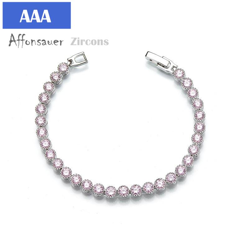 

Charm Bracelets Luxury Zircons Pink/white For Women Trendy Simple Sense Setting Platinum 2022 Fashion Jewelry, Golden;silver