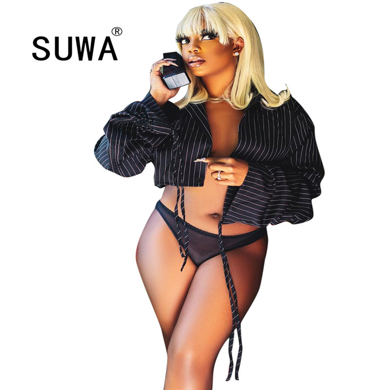 

Product Fashion Spring Women Blazer Turn Collar Long Sleeve Trench Coat Classic Striped Patchwork Short Office Jacket 210525, Black