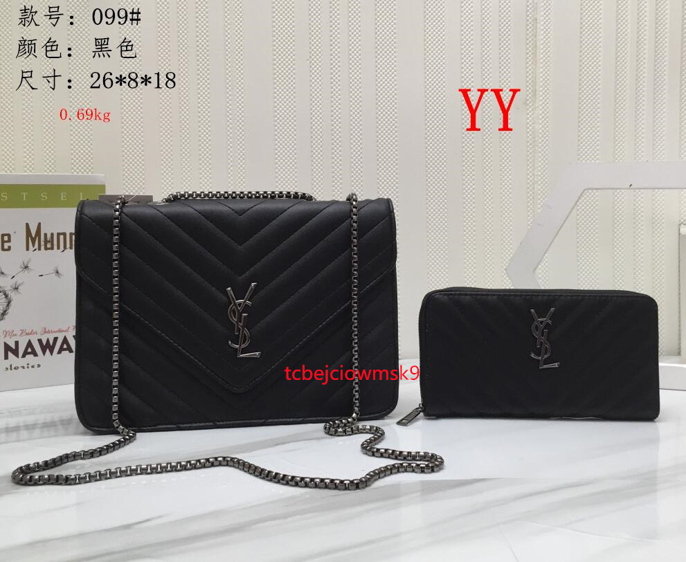 

36 yslsell women high quality leather handbag chain bag Envelope Shoulder Bags Messenger Dinner bag tote Shopping bag, Black;brown