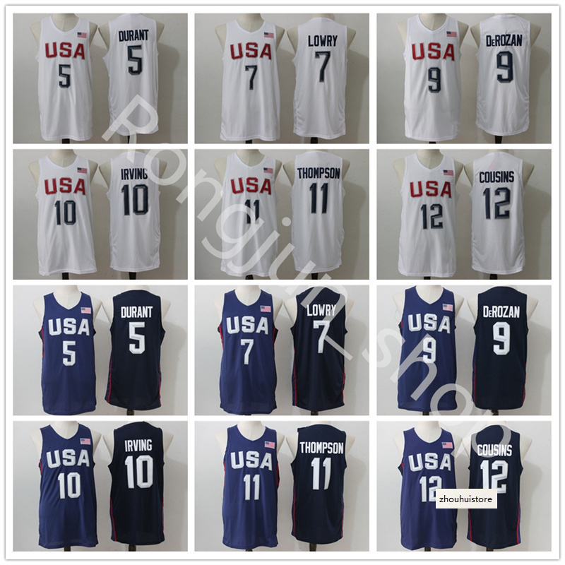 

Mens USA Jersey Dream Team Basketball 4 Jimmy Butler 5 Kevin Durant 6 LeBron James 10 Kyrie Irving Paul George Carmelo Anthony, White