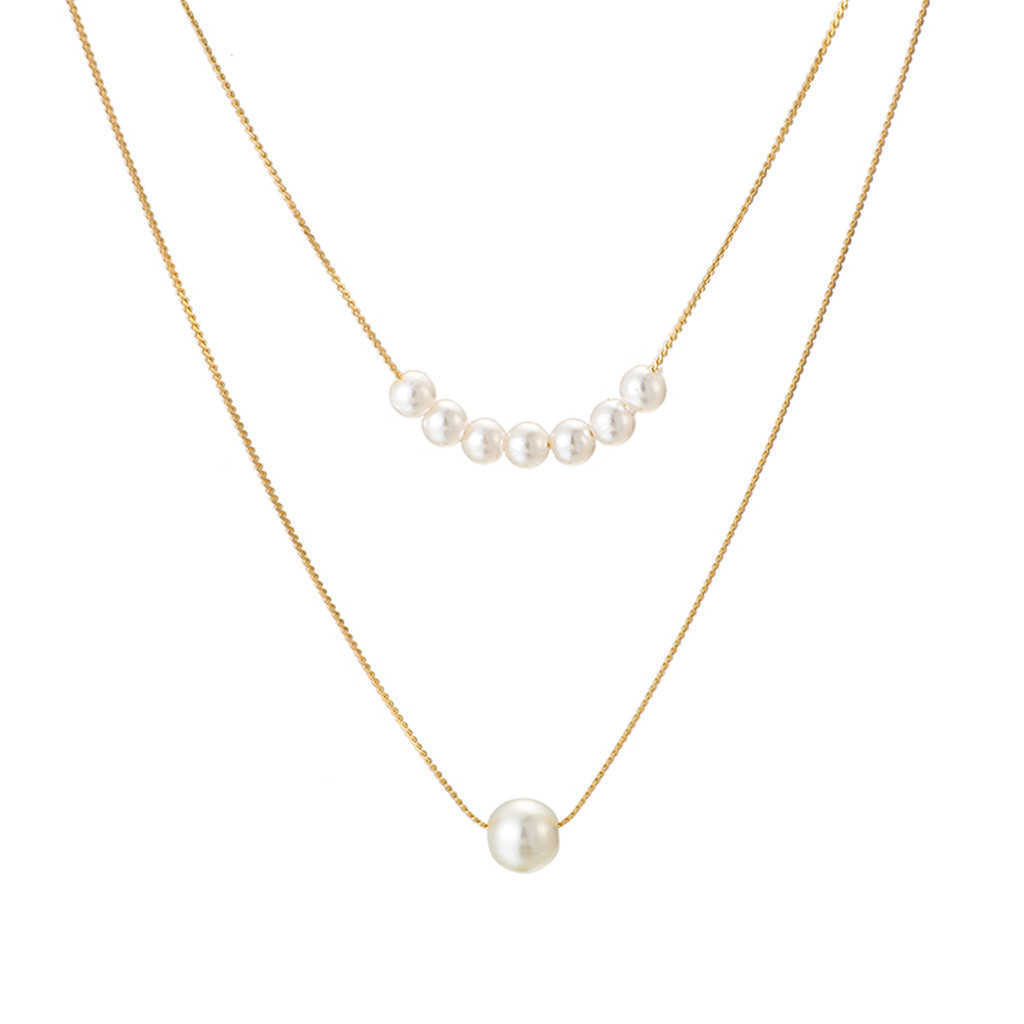 

Designer Necklace Luxury Jewelry Alloy Knotted Chain Size Pearl Double Layer choker for women pearl