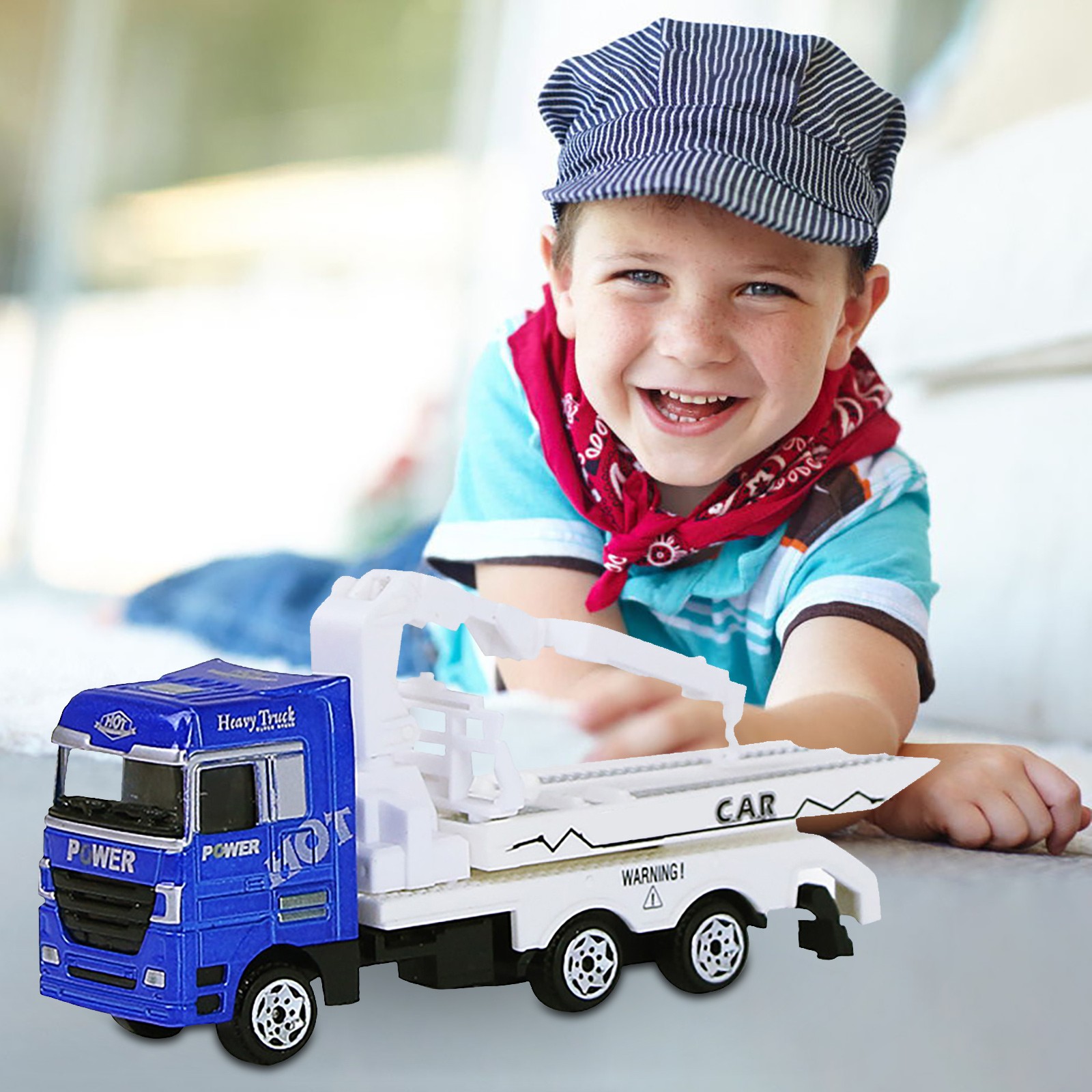 

Simulation Engineering Truck Lifter Transport Truck Model Die-casting Car Childrens Toy Gift Mini Pull Back Alloy Car Vehicle