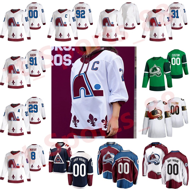 

2021 Reverse Retro Colorado Avalanche Hockey Jersey Samuel Girard Pavel Francouz Ian Cole Pierre-Edouard Bellemare Matt Calvert Custom Mens, As shown in illustration